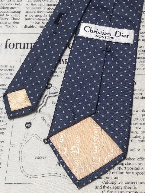 クリスチャンディオール Christian Dior 微光沢 ネクタイ シルク100% ドット柄 ミックス A-006360 ゆうパケット