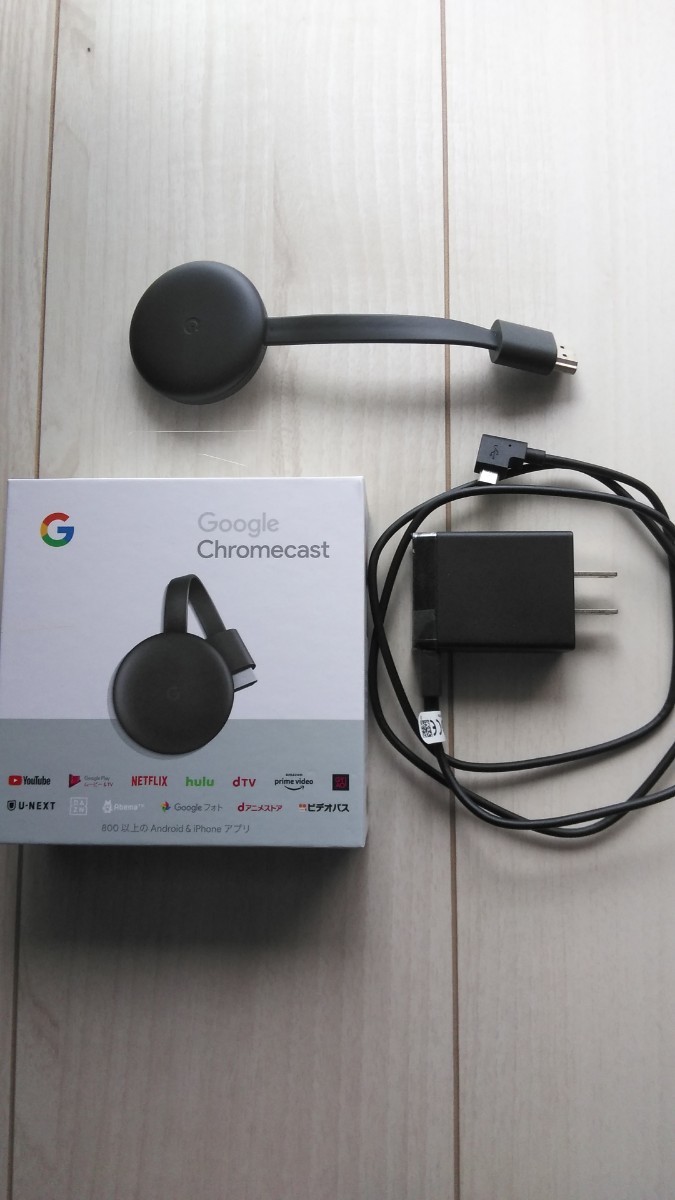 美品　Chromecast GA00439-JP （チャコール） Google 　 クロームキャスト　 グーグル