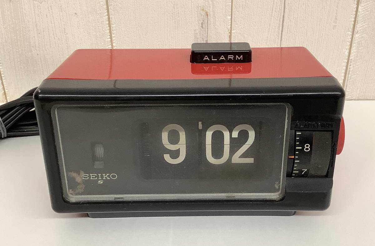 昭和レトロ 当時物「SEIKO セイコー パタパタ デジタル アラームクロック alarm clock 置時計 DP690T」レトロポップ  ミッドセンチュリー