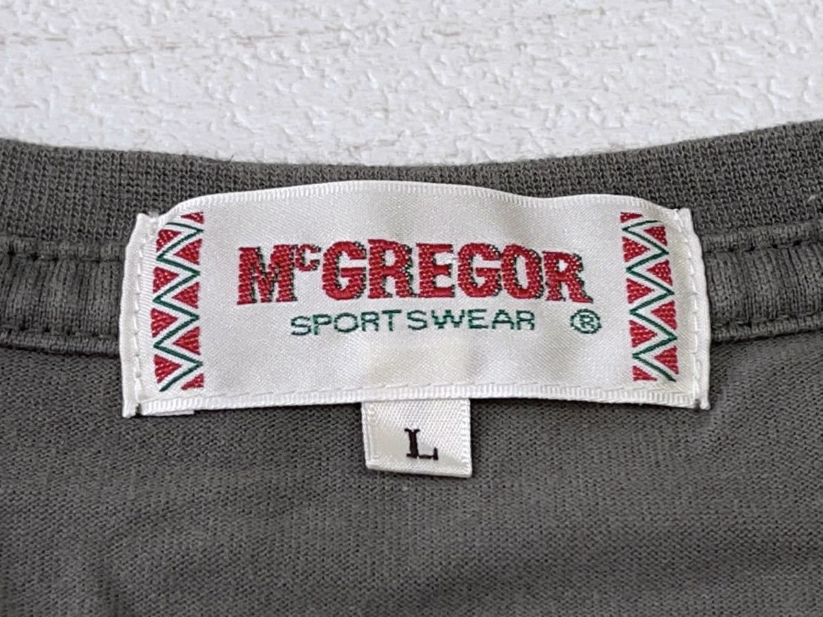 ☆送料無料☆ McGREGOR マックレガー 古着 半袖 プリント Tシャツ メンズ L グレーグリーン トップス 中古 即決_画像8