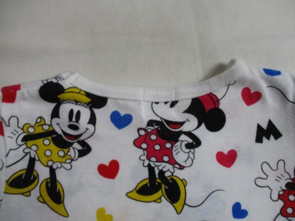 BB930【Disney】ミッキィー　ミニー　プリント　半袖　Ｔシャツ　訳有　女児　白　95_画像8