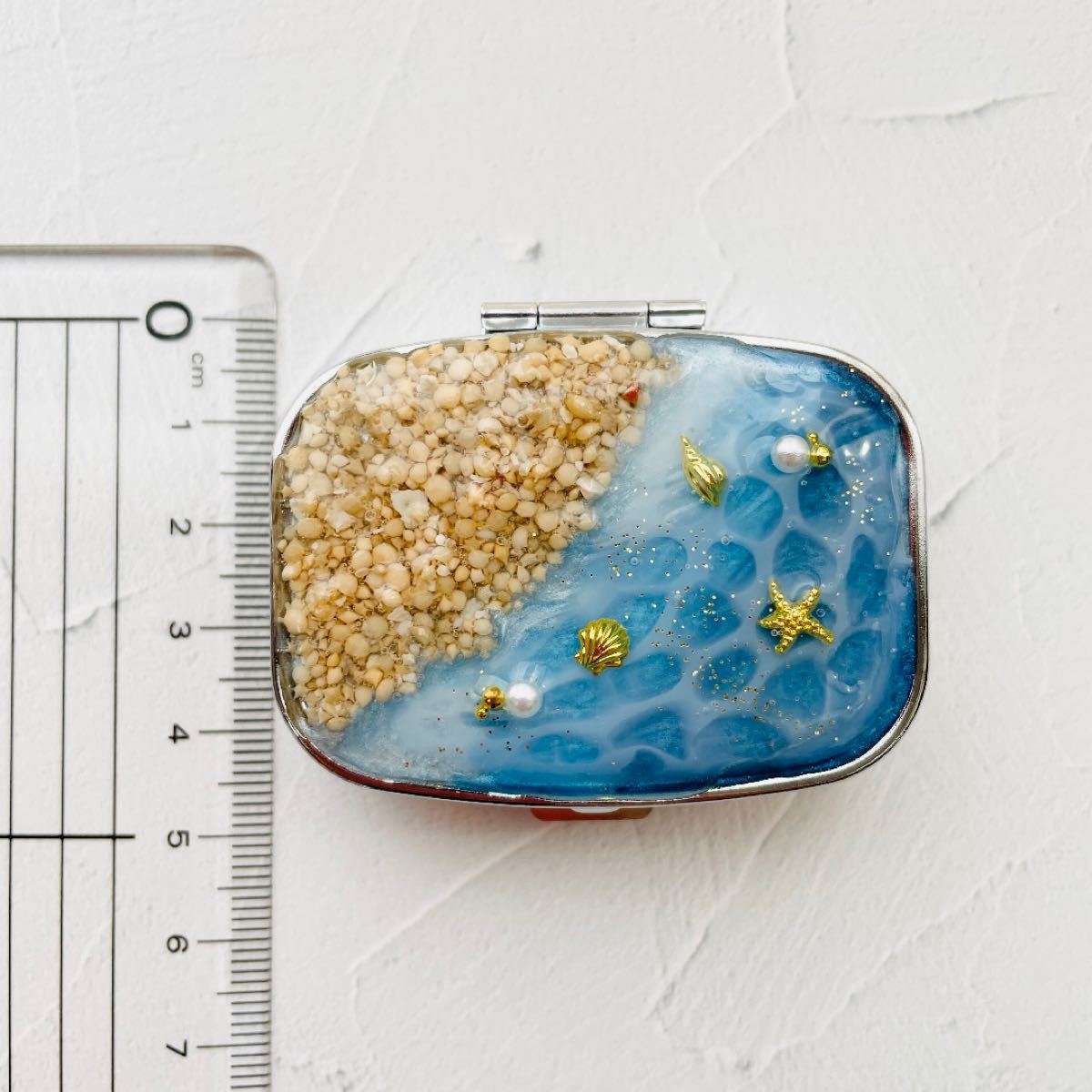 グリーン・ホワイト系 完成品♪ ☆小物入れ ピルケース レジン