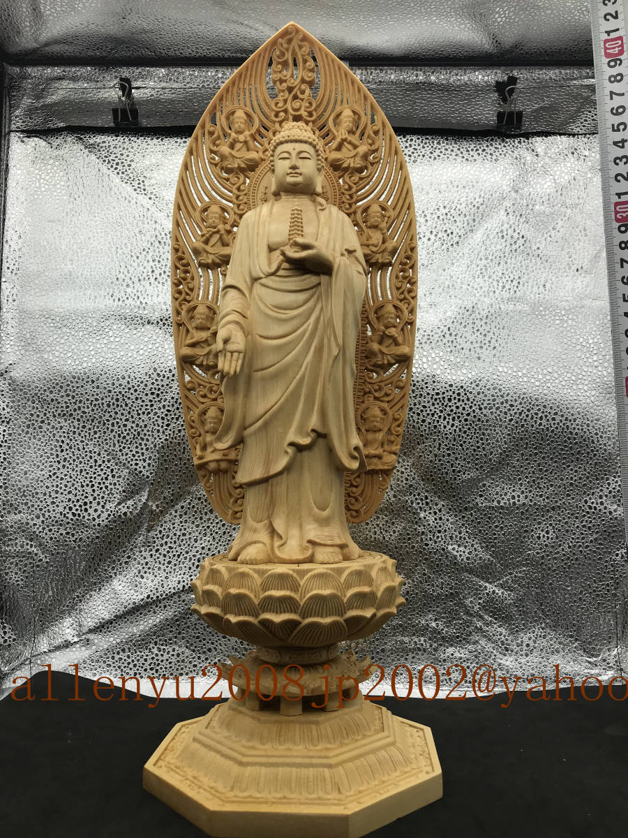 極上品 東方三聖 木彫仏教 精密細工☆招財開運 置物7 - 通販