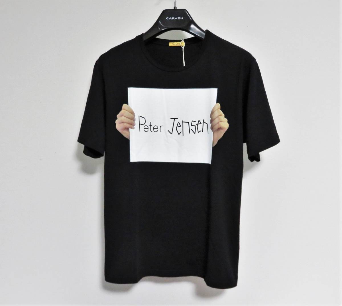 送料無料 定価1.6万 Peter Jensen WHITE BOARD T-SHIRT L ユニセックス ブラック ピーター イェンセン Tシャツ_画像1