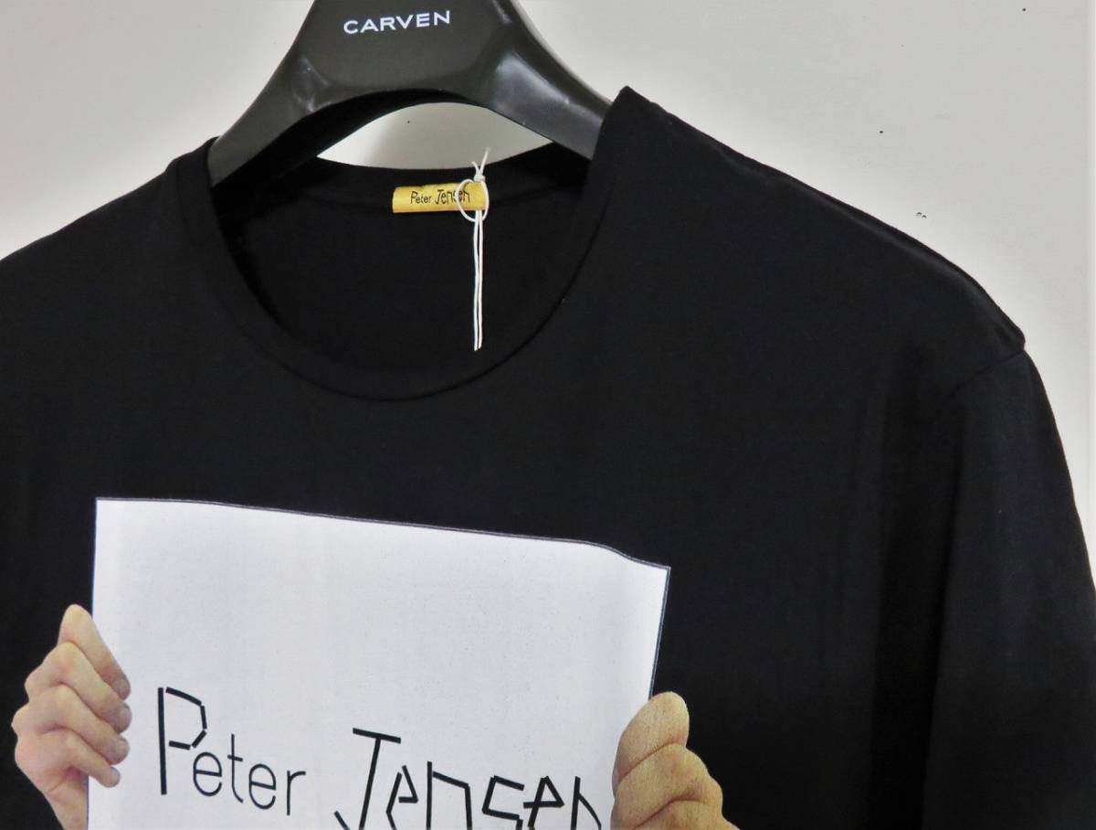 送料無料 定価1.6万 Peter Jensen WHITE BOARD T-SHIRT L ユニセックス ブラック ピーター イェンセン Tシャツ_画像2