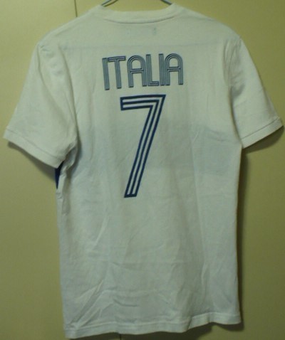 adidas( Adidas Japan ) made ( country another Logo ) Italy national flag short sleeves T-shirt S white × blue 7 ITALIA representative 