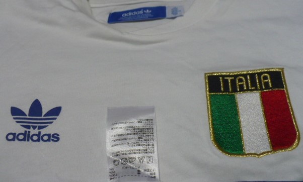 adidas( Adidas Japan ) made ( country another Logo ) Italy national flag short sleeves T-shirt S white × blue 7 ITALIA representative 