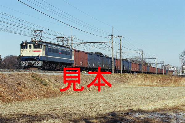 鉄道写真、35ミリネガデータ、124713250013、EF65-1060＋貨物、JR東北本線、蓮田～東大宮、2001.02.15、（3082×2043）_画像1