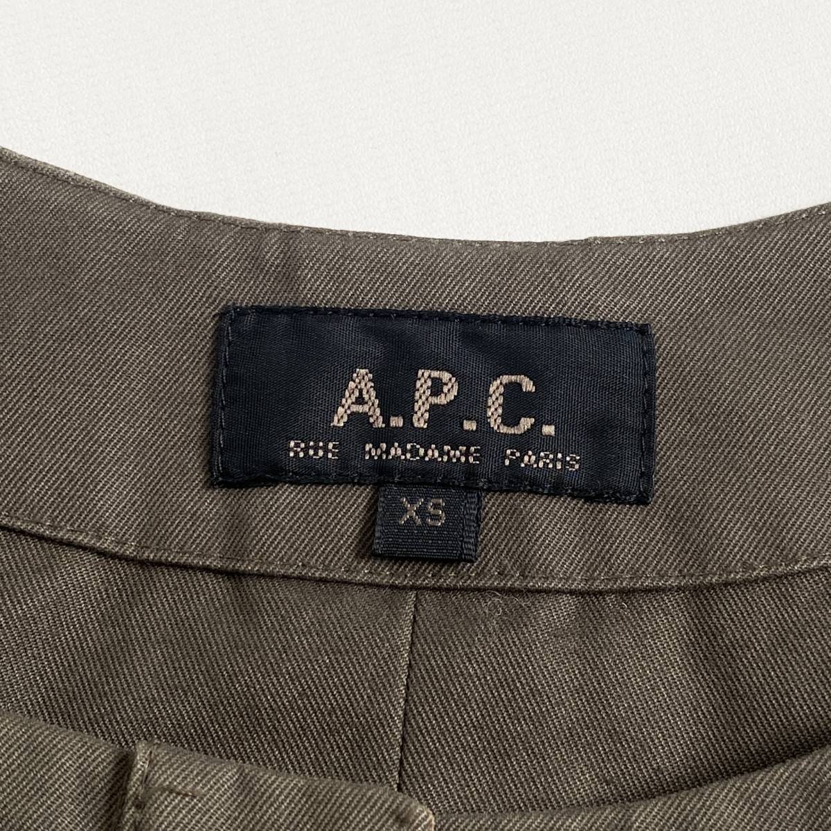 A.P.C. アーペーセー ノーカラー ワンピース XS カーキ レディース シンプル 無地 ポーランド製_画像5