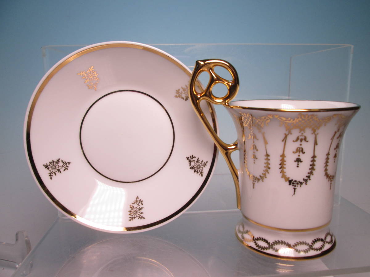 * запад старый керамика Limoges Limo -ju золотая краска . гуманитарные науки чайная чашка & блюдце 