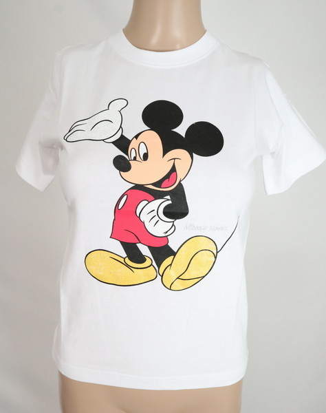 　＊新品 ディズニー Disney ミッキーマウス MICKEY MOUSE 半袖 プリント Tシャツ 送料込み980円 コットン100% サイズMホワイトLCT409_画像1