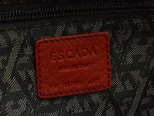 エスカーダ ESCADA レザー ショルダー クラッチバッグ レッド レディース e_u F-B6399_画像5