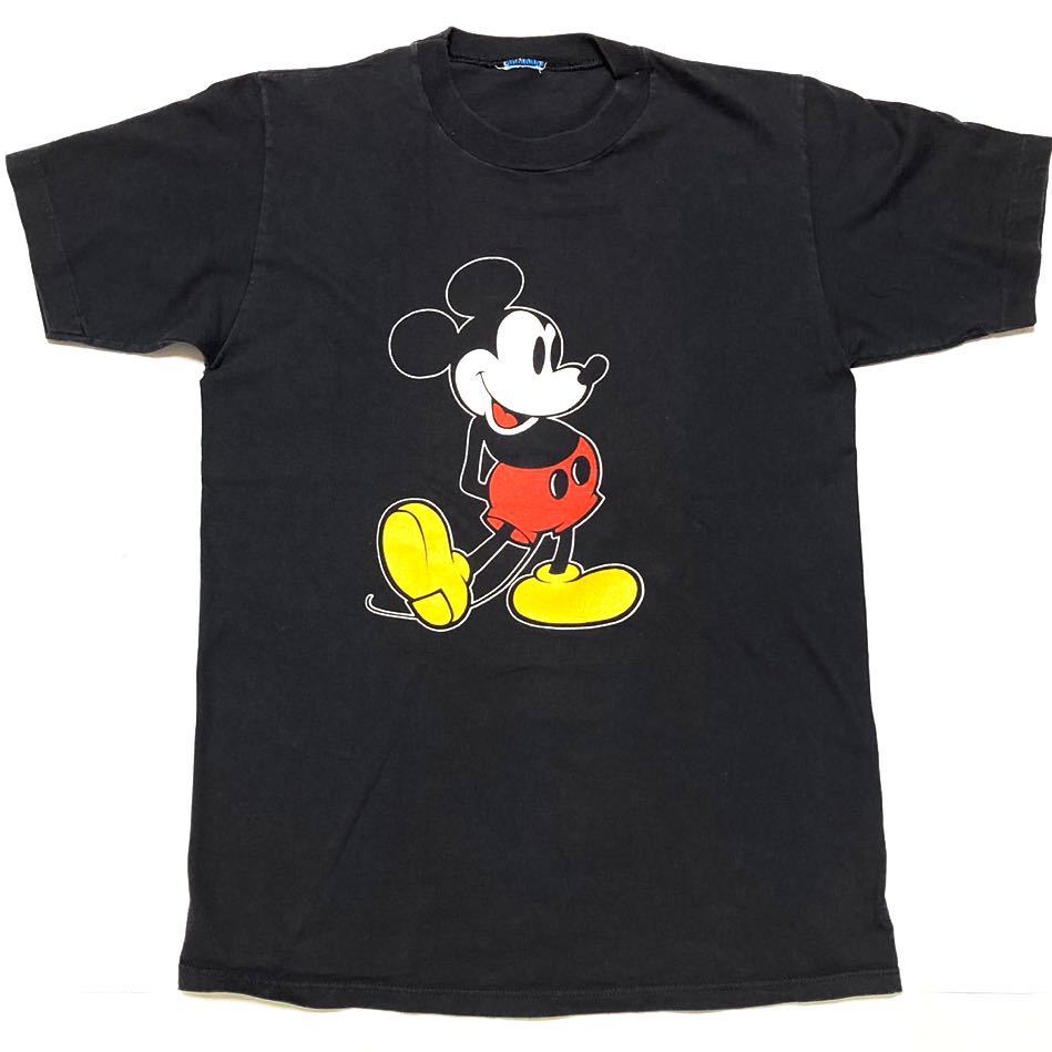 90s vintage USA製 Disney 90年代 ビンテージ ディズニー ミッキー マウス Tシャツ キャラ アニメ 映画 ムービー 古着 80s 黒 ブラック M位_画像1