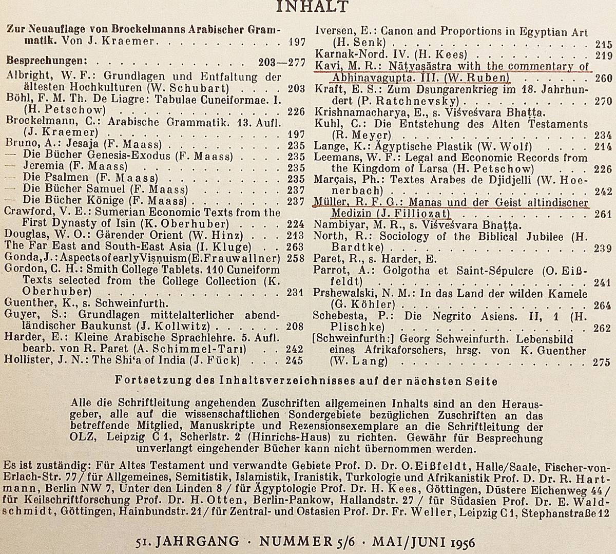 【洋書 11冊セット】 東洋文学誌 『Orientalistische Litteratur-Zeitung』'55-'56●仏教文学 マハーバーラタ アビナバグプタ プラーナ文献_画像8