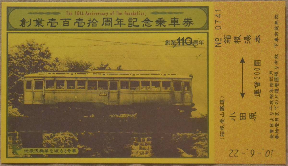 箱根登山鉄道「創業110周年 記念乗車券」(3枚組)　1998_画像6