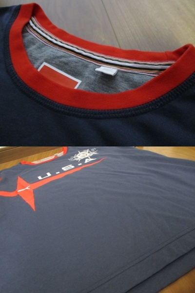 PUMA Puma America z cup se- ring USA #17 worn te-ji edition stretch T-shirt S size 
