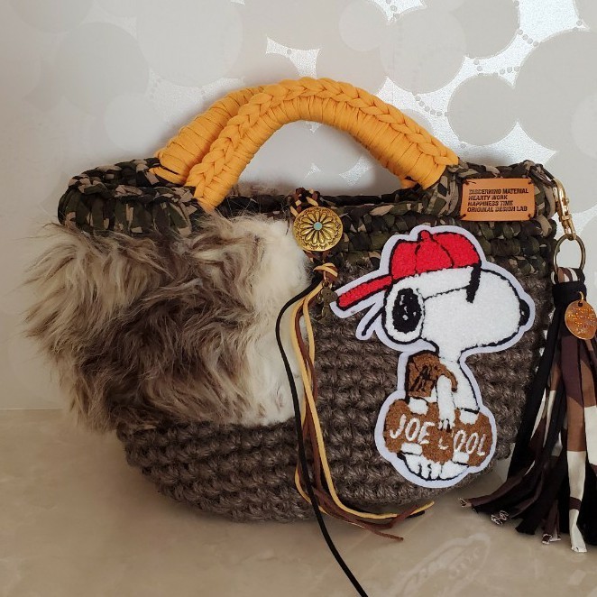 Paypayフリマ スヌーピーハンドメイド かごバッグ1 Paypayフリマ スヌーピーハンドメイド かごバッグ1