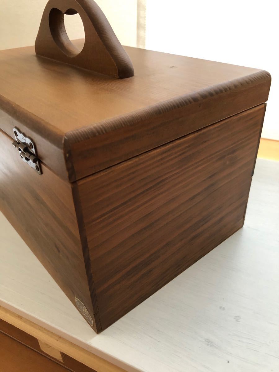G・Wood Sweetmariage 裁縫箱 ソーイングボックス 昭和レトロ 小物入れ 道具箱 木製 木箱 ソーイング箱