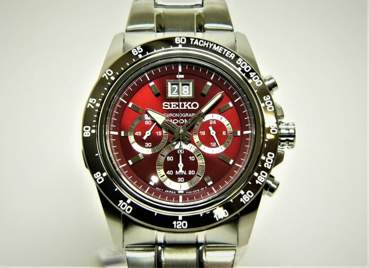 ■EX■新品 即決 セイコー新入荷 ビックカレンダークロノグラフ クォーツ 100m防水 SPC243P1