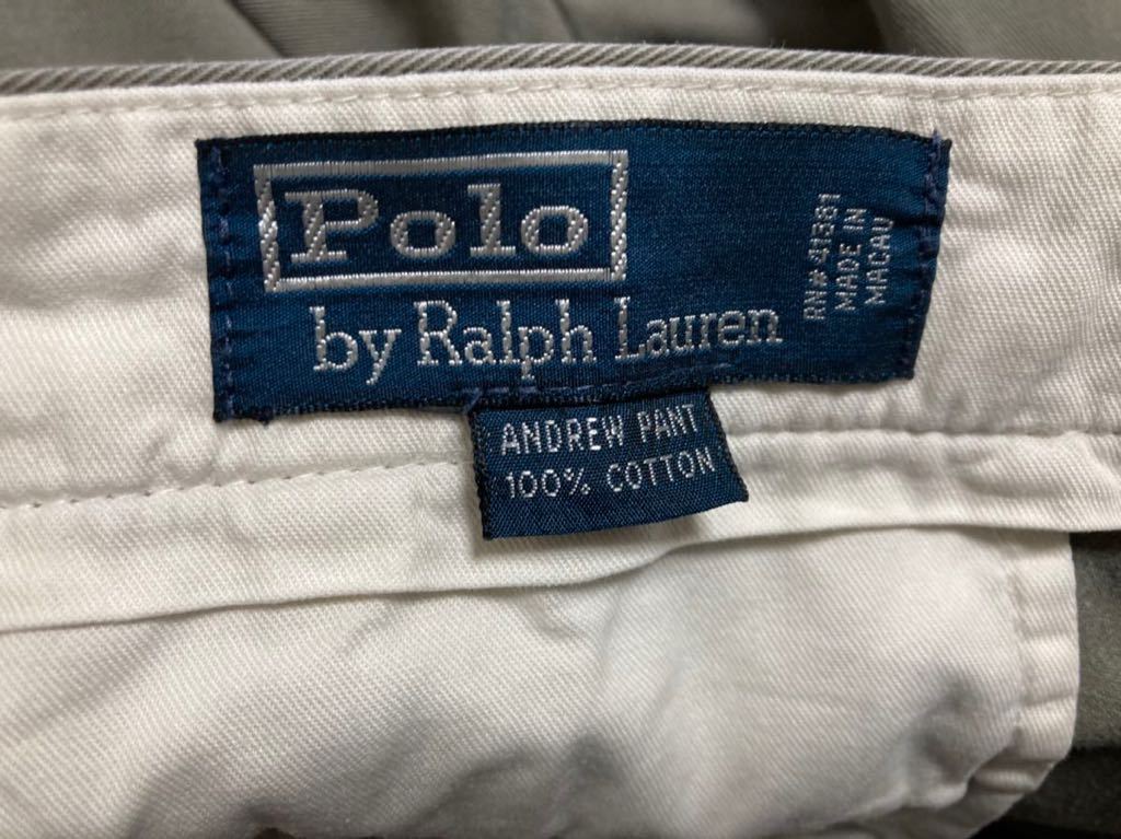 USA古着 90's ヴィンテージ Polo by Ralph Lauren CLASSIC POLO CHINO ポロチノ ラルフローレン チノパン クラシック 32 /グレー/カーキ_画像4