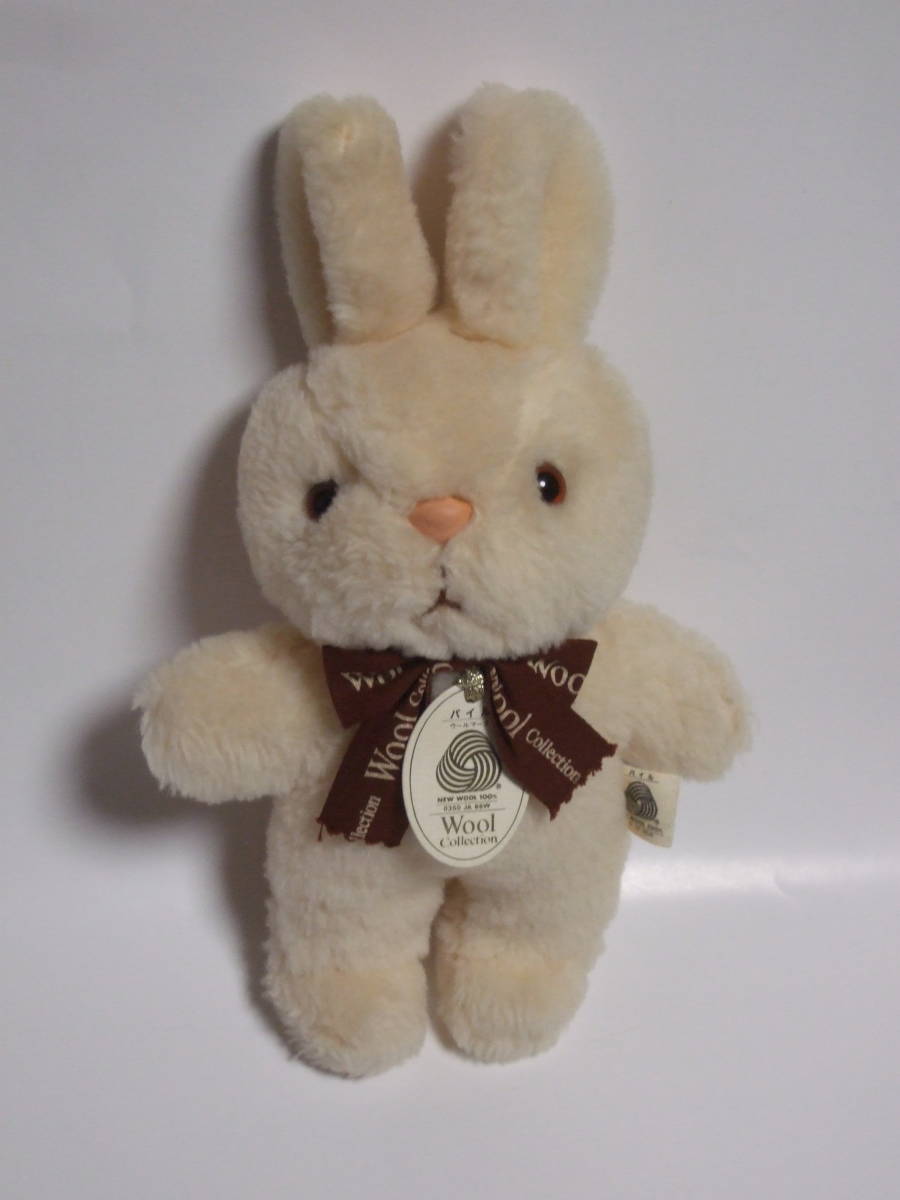  First FIRST... ribbon rabbit soft toy pie ru wool Mark made in Japan 