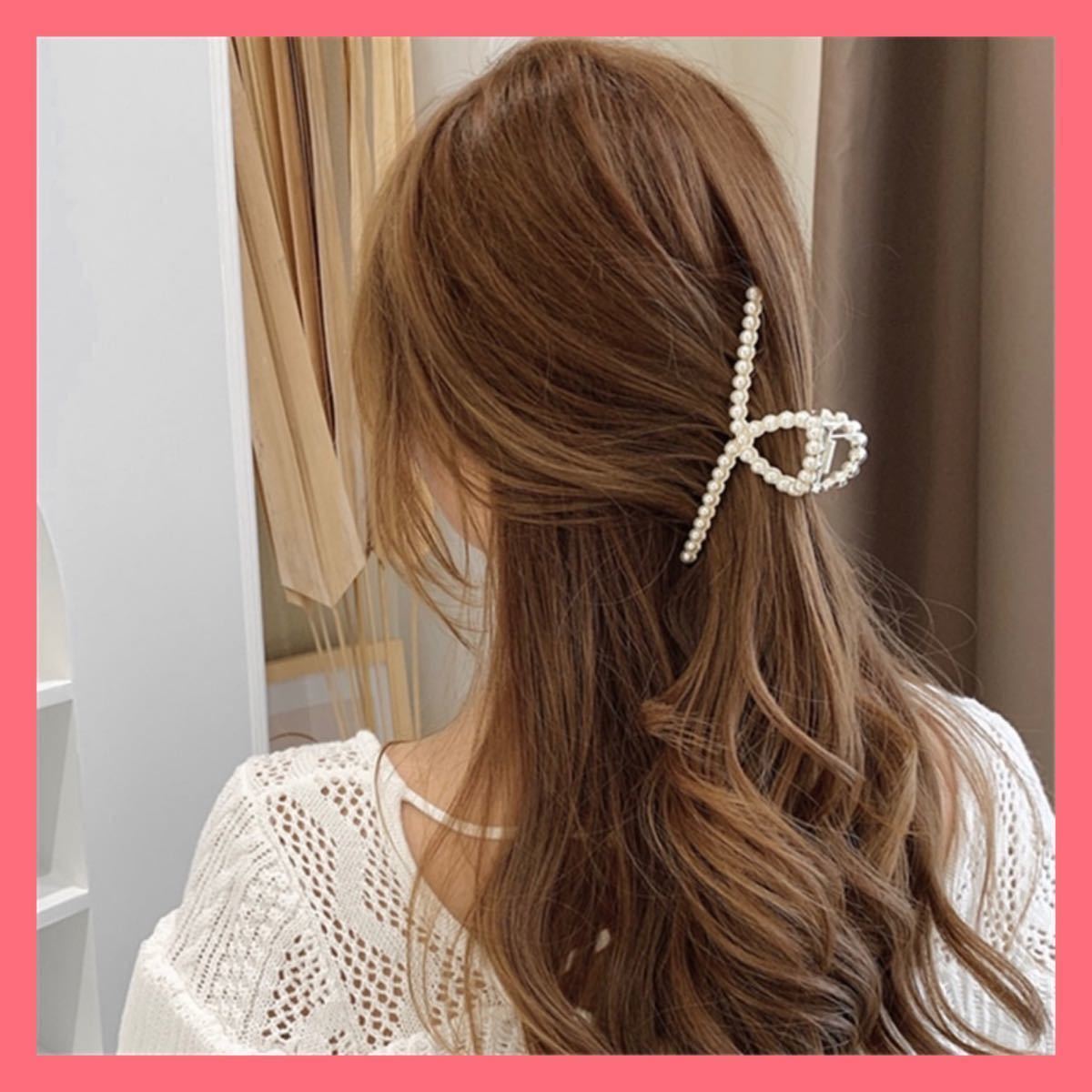 バンズクリップ ヘアクリップ ブラウンリボン 韓国 ヘアピン ヘアアクセサリー