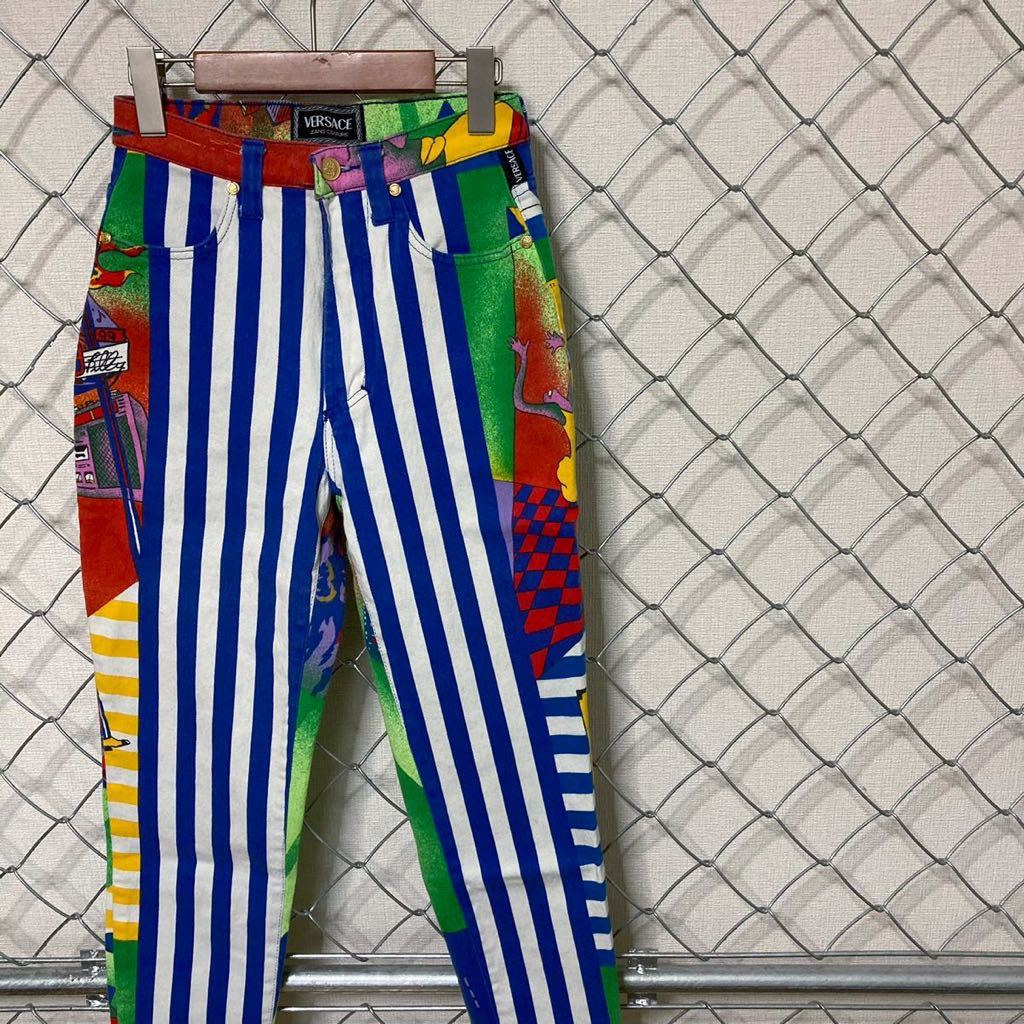 メーカー再生品】 VERSACE JEANS レディース 29 デザインパンツ 総柄