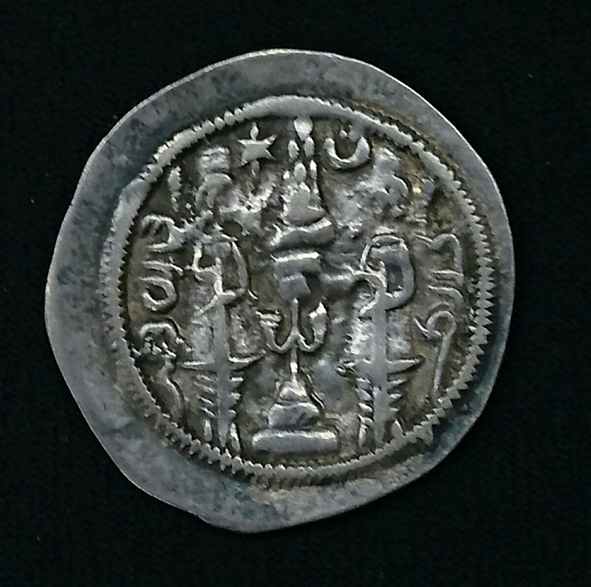 6560》古代中東 ササン朝タバリスタン ヘミドラクマ銀貨 ドラクマ 銀貨