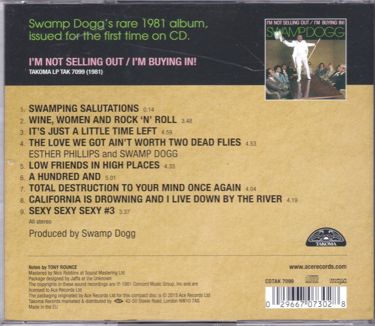 ☆SWAMP DOGG(スワンプ・ドッグ)/I’m Not Selling Out/I’m Buying In!◆81年リリースのEsther Phillips参加の超大名盤◇初CD化＆正規盤_画像2