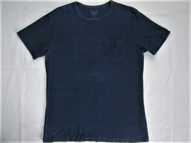 ★古着 URBAN RESEARCH アーバンリサーチ インディゴ ポケット付き Tシャツ L ネイビー 紺 藍 UM14-NM01050 日本製 MADE IN JAPAN メンズ★_画像1