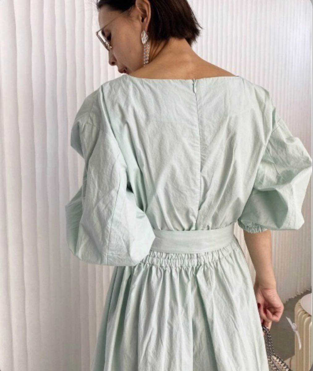 全商品オープニング価格 Denim Trimmed Volume Sleeve dress asakusa