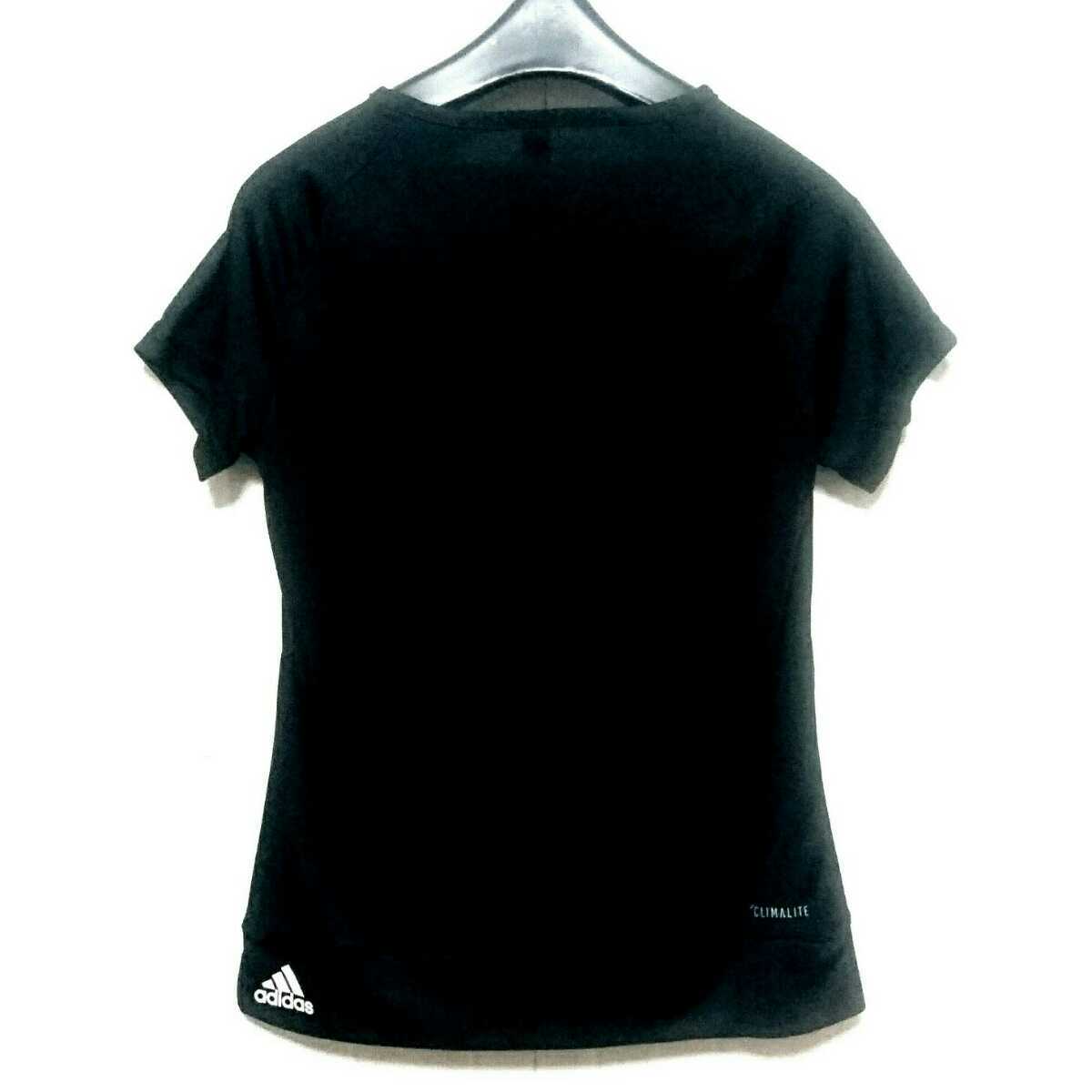  специальная цена / не использовался /adidas/ Adidas / женщина ./ короткий рукав / тянуть over / футболка / linear Logo / размер =130cm/black