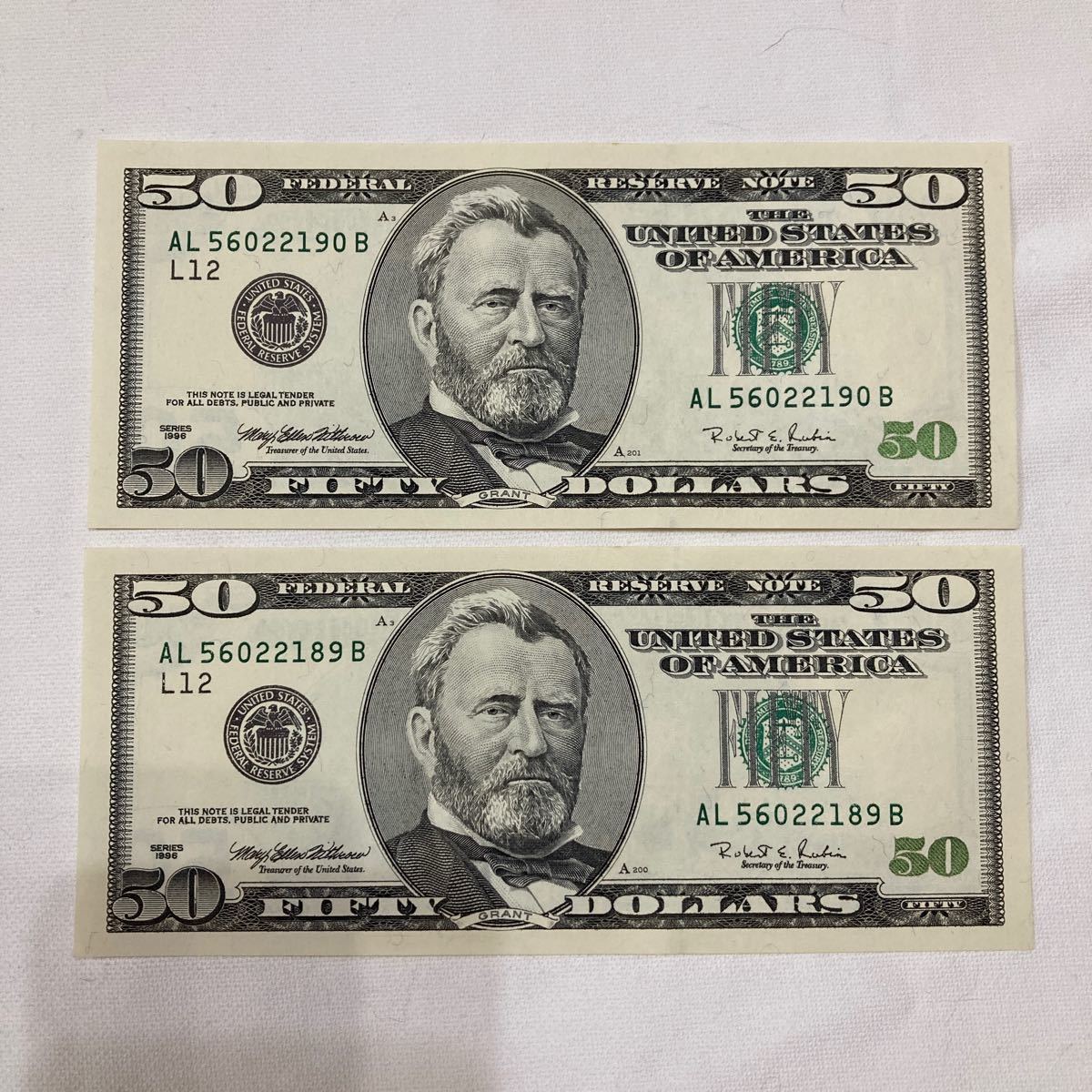 Paypayフリマ 50ドル札 2枚 旧札 アメリカドル紙幣