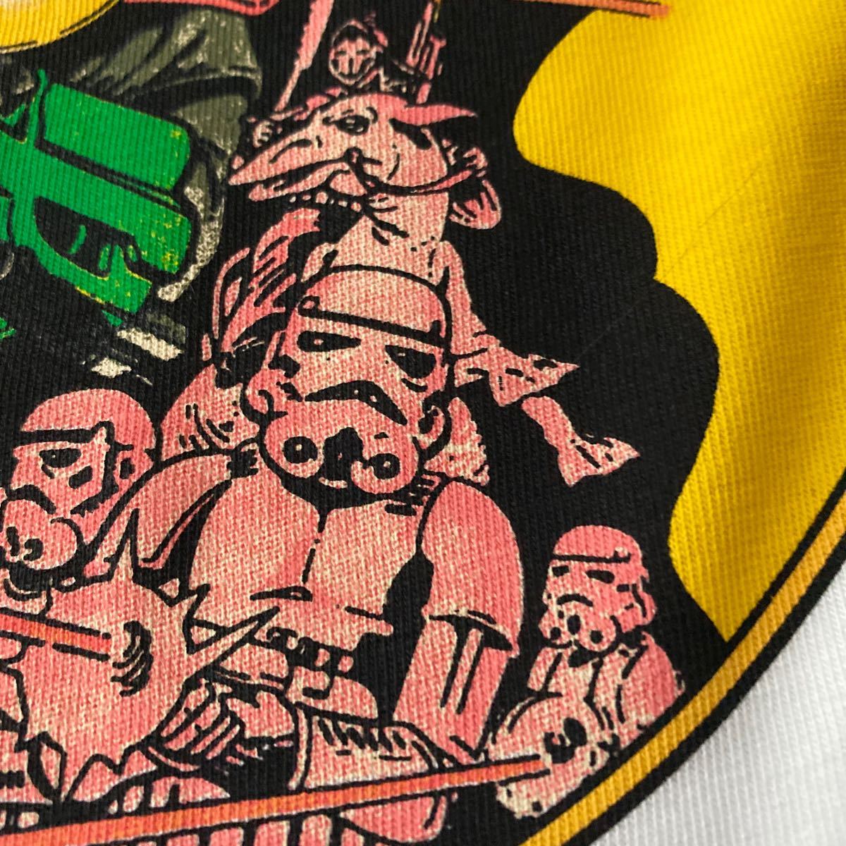 スターウォーズ Star Wars コミック COMICS イラスト Tシャツ 白 メンズM新品 vintage風 古着テイストプリントお洒落 女性オーバーサイズokの画像5