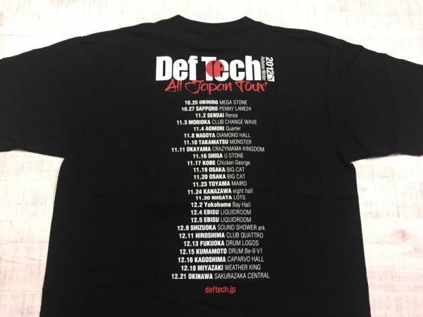 デフテック Def Tech 半袖Tシャツ メンズ オールジャパンツアー 2012 日本 ハワイ 国旗 ライブ バンドT レゲエ L 黒_画像3