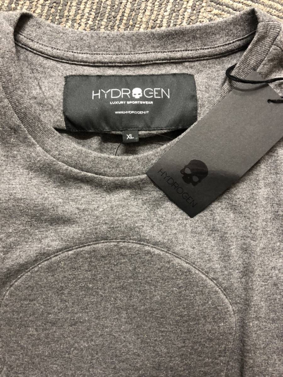 本物 新品 HYDROGEN ハイドロゲンエンボスフロントスカル半袖Tシャツ 214106 グレー 3XL_画像3