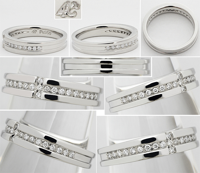 4℃☆ダイヤ 指輪 リング Pt950 プラチナ クロス 十字架 ハーフエタニティ かわいい 綺麗 上品 7.5號(hào) 8號(hào)?鑑別書(shū)付