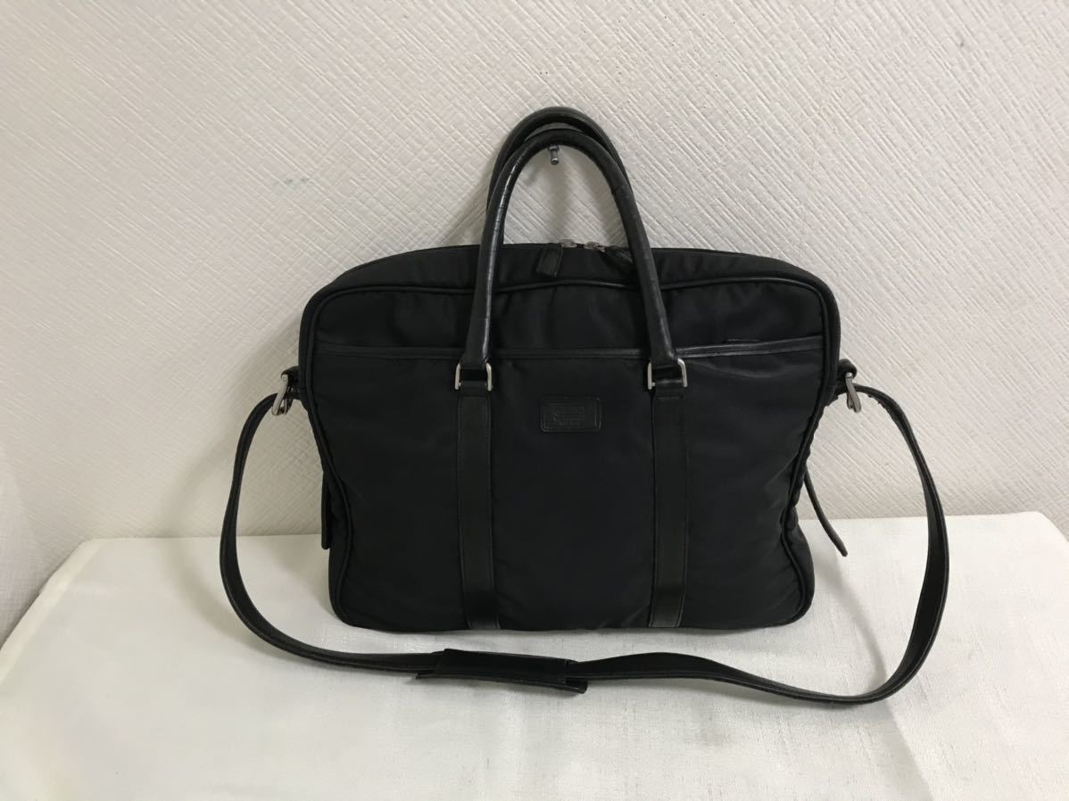 正規激安 本物コーチCOACH本革レザーナイロン2wayショルダービジネスバッグハンドボストンバック黒ブラックレディースメンズ旅行トラベル トートバッグ