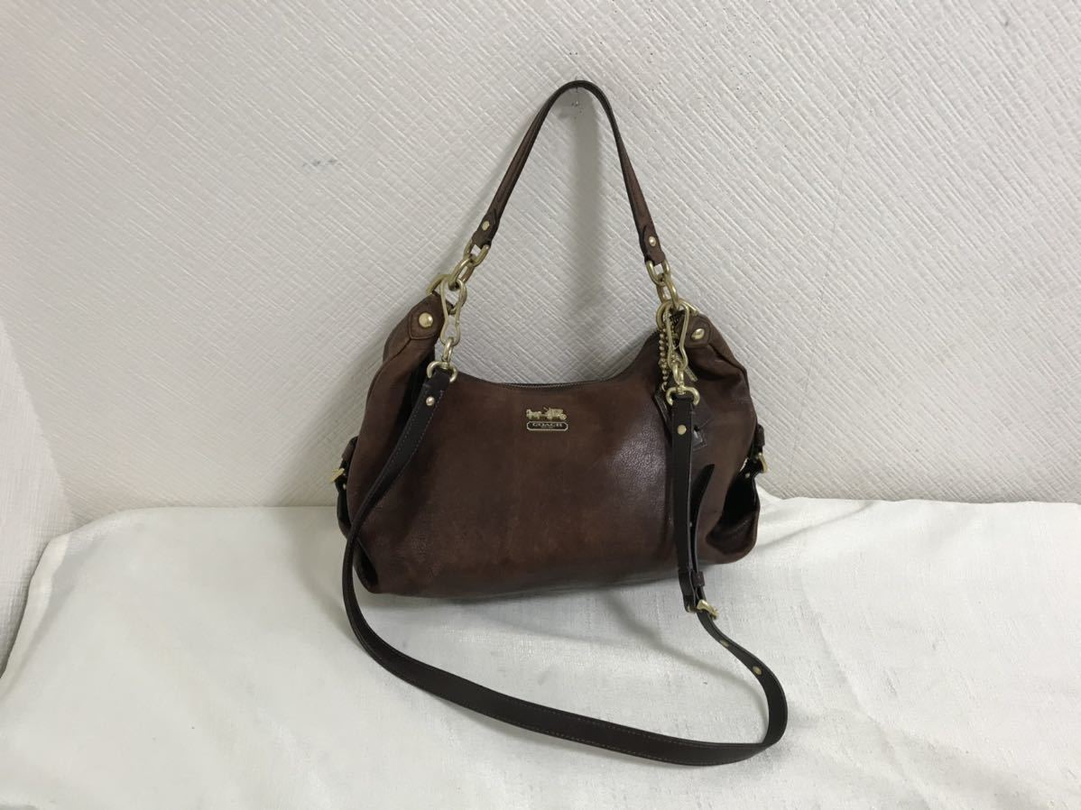 愛用 本物コーチCOACH本革オールレザー2wayワンショルダービジネス