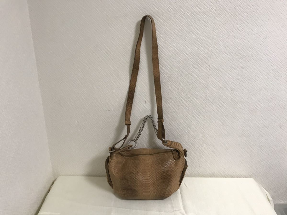 本物フルラFURLA型押しパイソン蛇皮本革レザー2wayハンド 本物フルラFURLA型押しパイソン蛇皮本革レザー2wayハンド