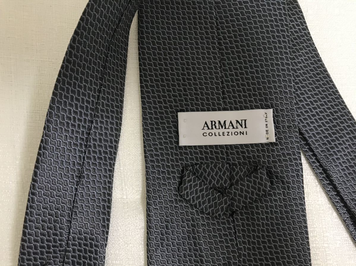 本物アルマーニコレツィオーニARMANIシルク柄ネクタイビジネススーツパーティーメンズグレー結(jié)婚式
