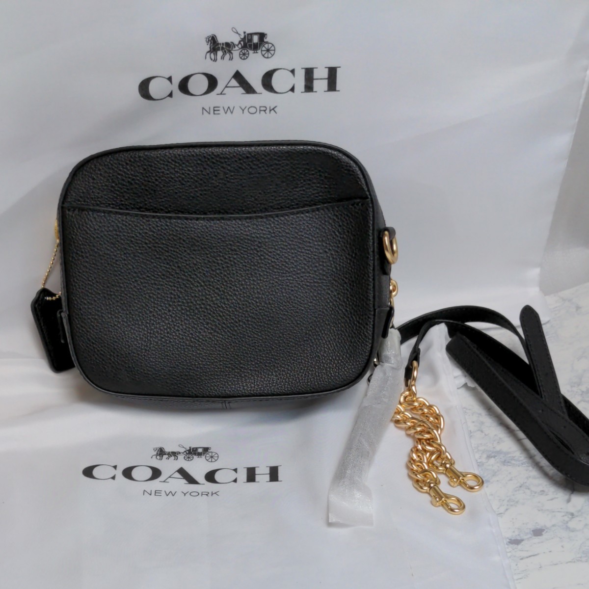 コーチ COCCH ショルダーバッグ レディース チェーンショルダーバッグレディース斜めがけ ブラック かわいいバッグ 新品未使用