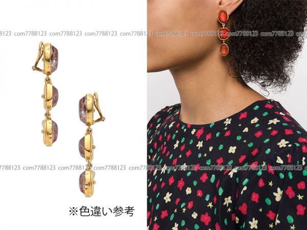 保管品5.5万《GOOSSENS Paris》カボション イヤリング CABOCHNアローズ グーセン パリ アクセサリー ピンク ゴールド クリスタル24K_※画像お借りしました