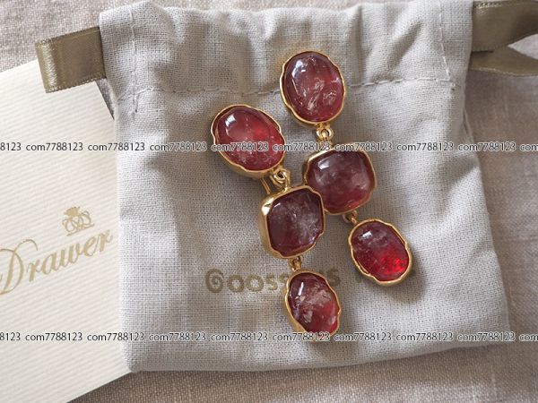 保管品5.5万《GOOSSENS Paris》カボション イヤリング CABOCHNアローズ グーセン パリ アクセサリー ピンク ゴールド クリスタル24K_画像5