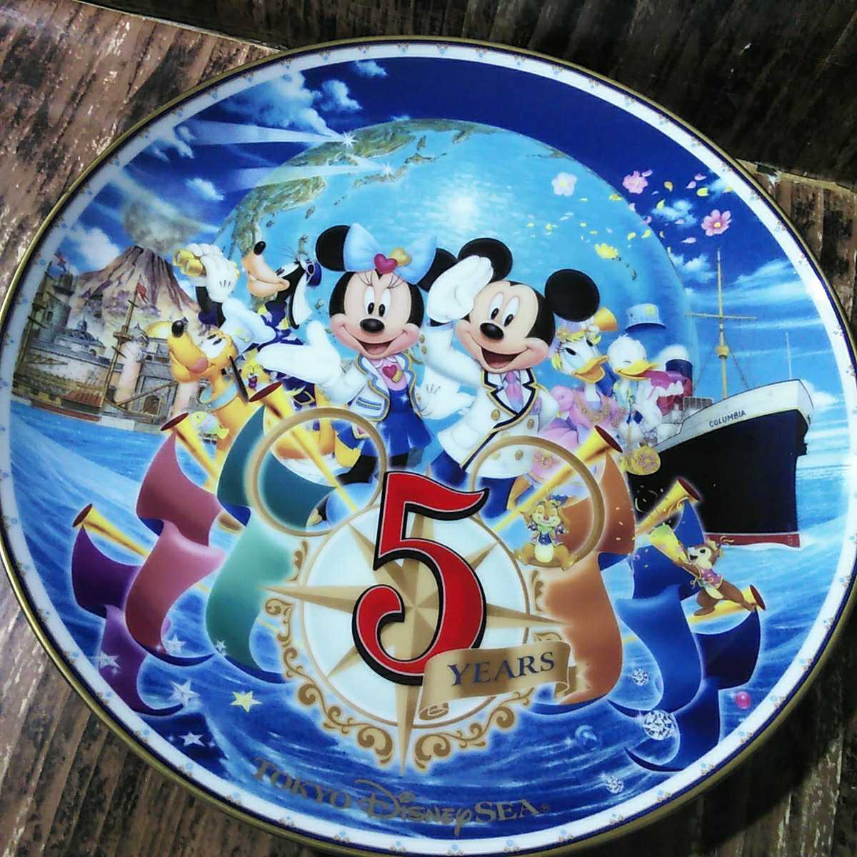ディズニーシー「5周年 プレート 1枚」絵皿 DisneySea ミッキー ディズニーシー「5周年 プレート 1枚」絵皿 DisneySea ミッキー