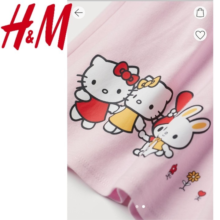 新品未開封 H&M サンリオコラボ フリルワンピース キティちゃん&マイメロ ピンク