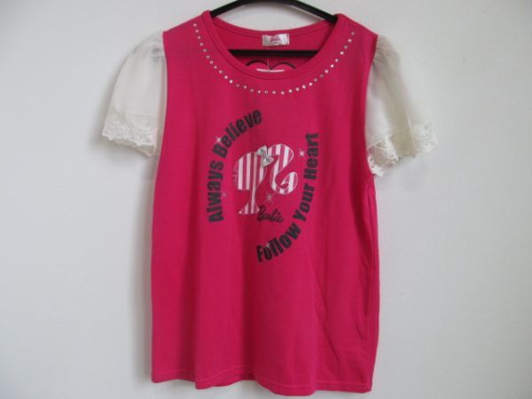 (42372)Barbie　バービー　半袖Tシャツ　カットソー　ピンク　160㎝　タグ付き_写真参照下さい。