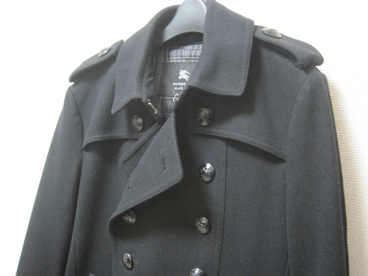 サイズ L 新品 同様 BURBERRY BLACK LABEL 黒釦 カシミヤ ナポレオン トレンチ コート L レザー ジャケット 3 バーバリー ブラックレーベル_画像4