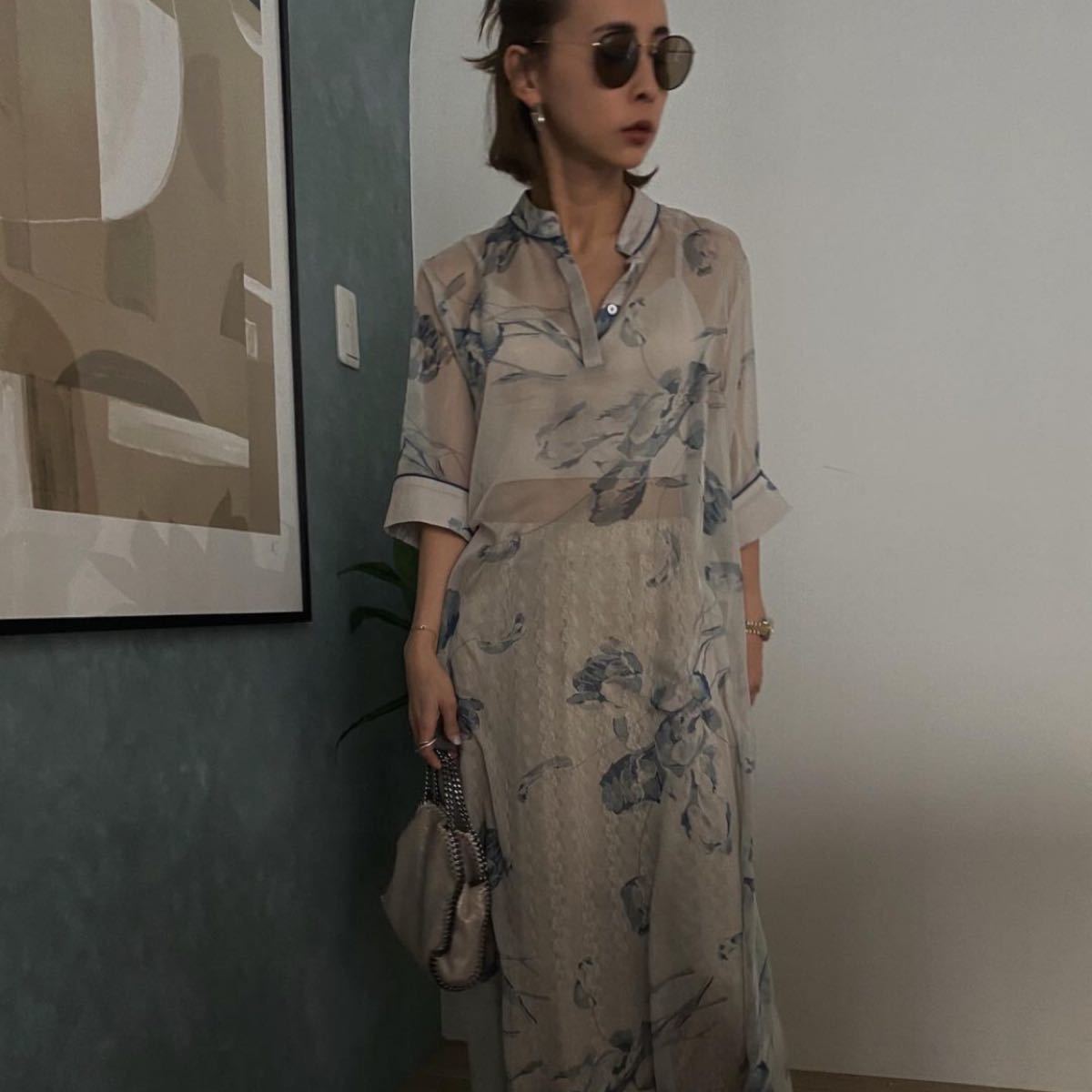 AMERI ISLA PIPING SHEER DRESS - レディースファッション