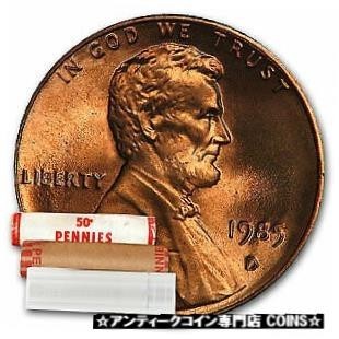 シルバー ゴールド アンティークコイン 1985-D Lincoln Cent 50-Coin Roll BU #4985